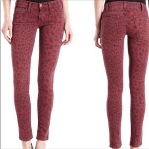 Current Elliot Leopard Print Skinny Jeans